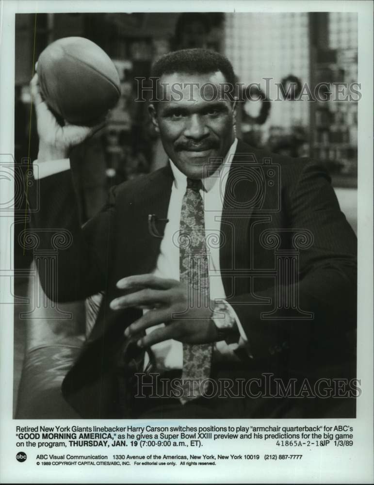 1989 Press Photo Former New York Giants football player Harry Carson- Historic Images