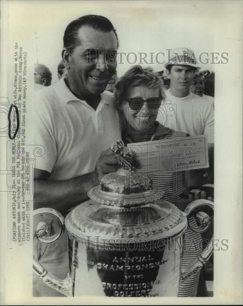 1968 Press Photo Gofler Julius Boros and wife Armen at the PGA Championship- Historic Images