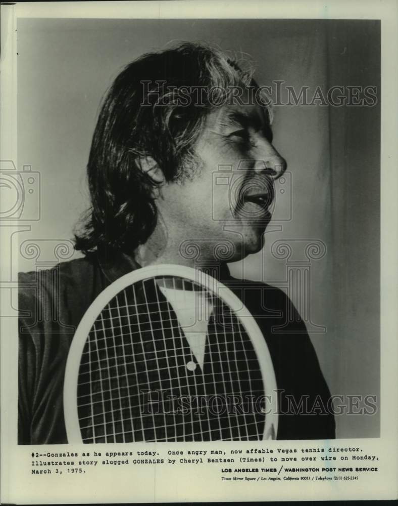 1975 Press Photo Former star player &amp; Las Vegas tennis director Pancho Gonzales- Historic Images