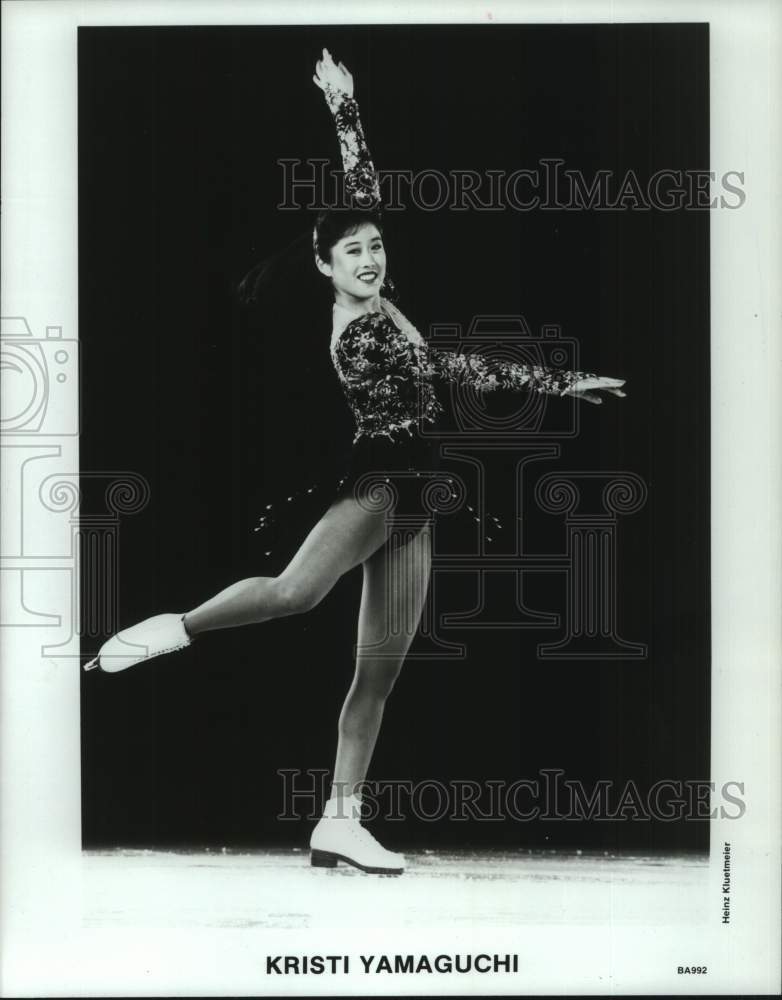 Press Photo Figure skating star Kristi Yamaguchi strikes a pose - sis00536- Historic Images