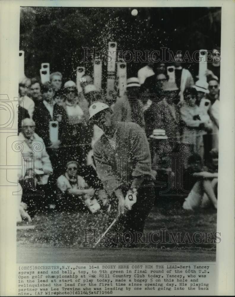 1968 Press Photo Golfer Bert Yancey plays the U.S. Open at Oak Hill in Rochester- Historic Images