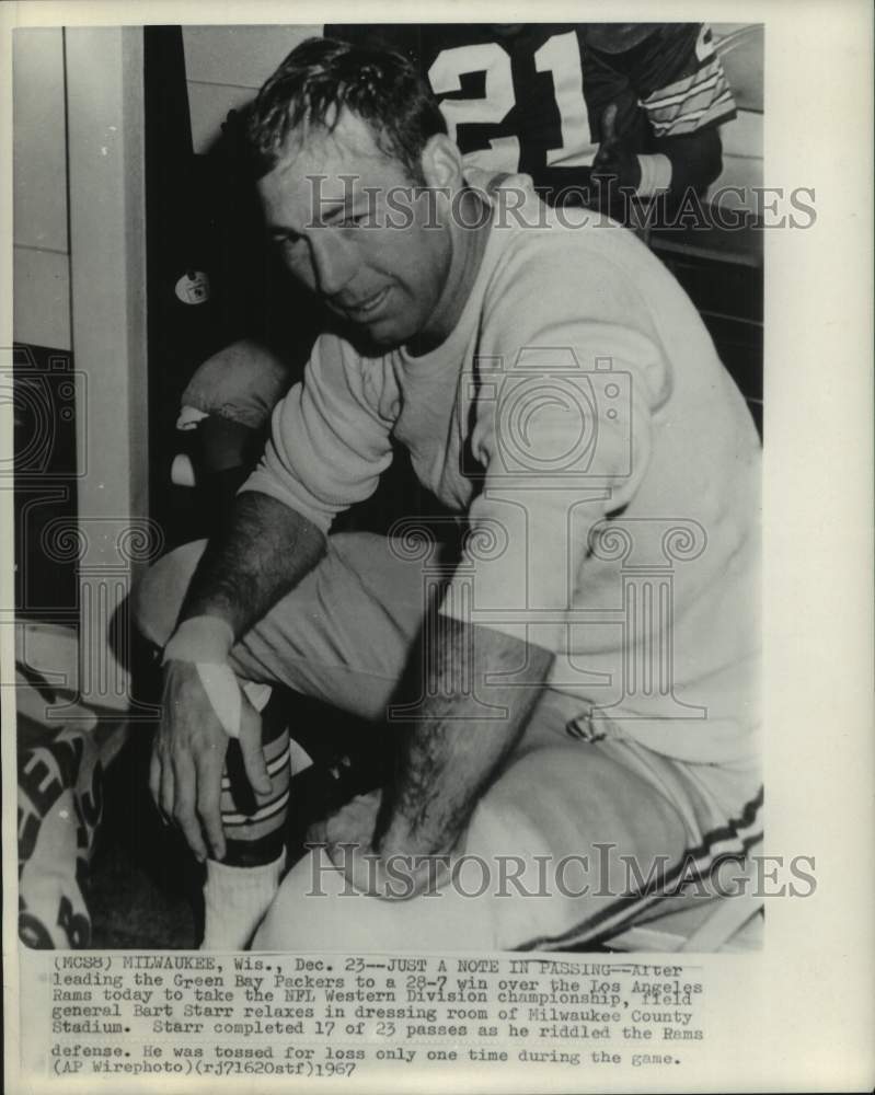 1967 Press Photo Green Bay Packers football player Bart Starr in Milwaukee- Historic Images