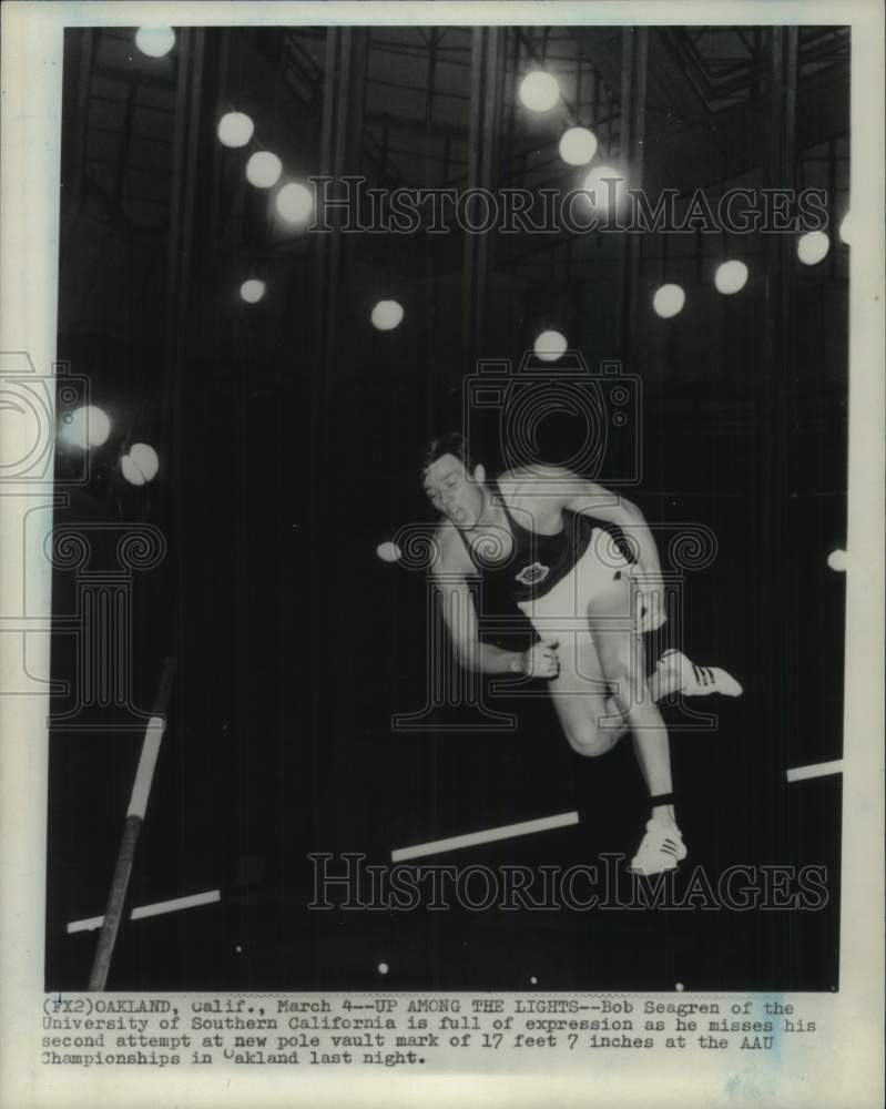 Press Photo Southern Cal pole vaulter Bob Seagren at AAU meet in Oakland- Historic Images