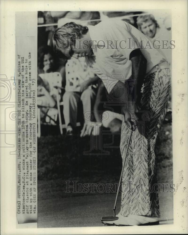 1973 Press Photo Golfer Lanny Wadkins plays the USI Classic in Sutton, Mass.- Historic Images