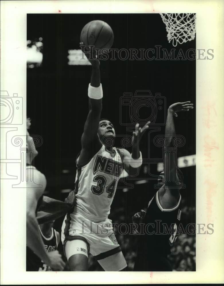 Press Photo New Jersey Nets basketball player Chris Morris in action - sis00895- Historic Images