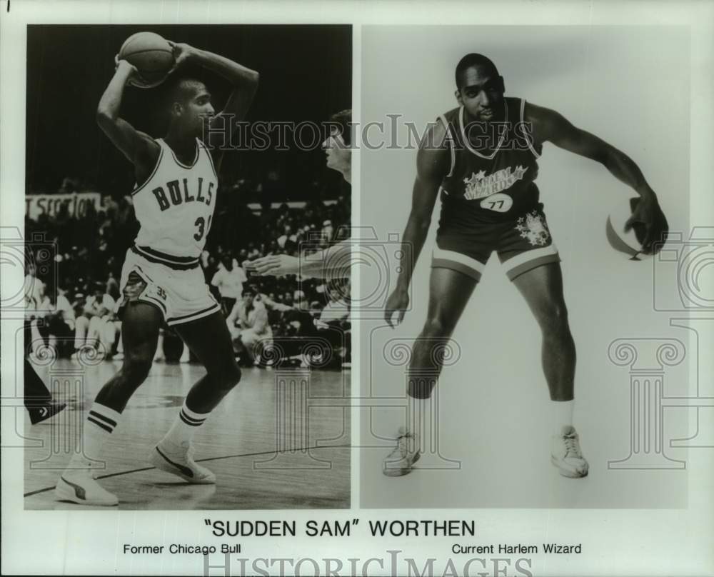 Press Photo Harlem Wizards basketball player &quot;Sudden Sam&quot; Worthen - sis01195- Historic Images