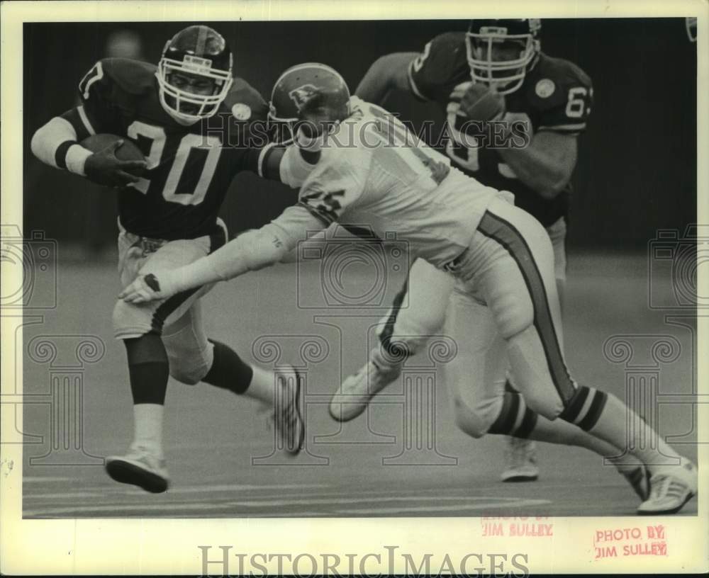 Press Photo New York Giants football player Joe Morris vs. Denver Broncos- Historic Images