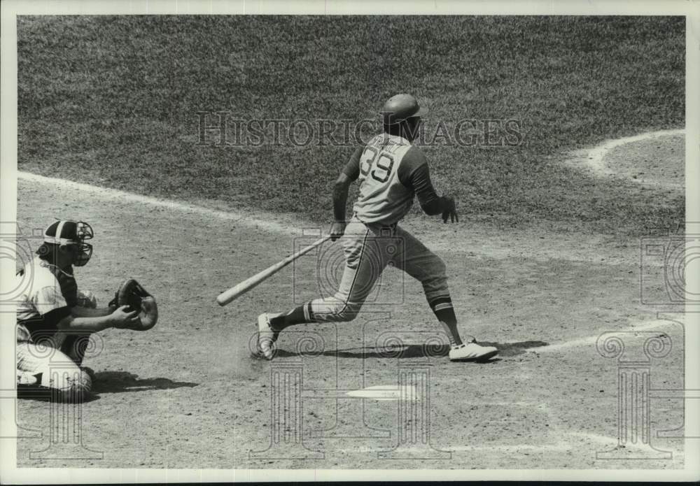 Press Photo Oakland Athletics baseball player Frank Fernandez at bat - sis01428- Historic Images