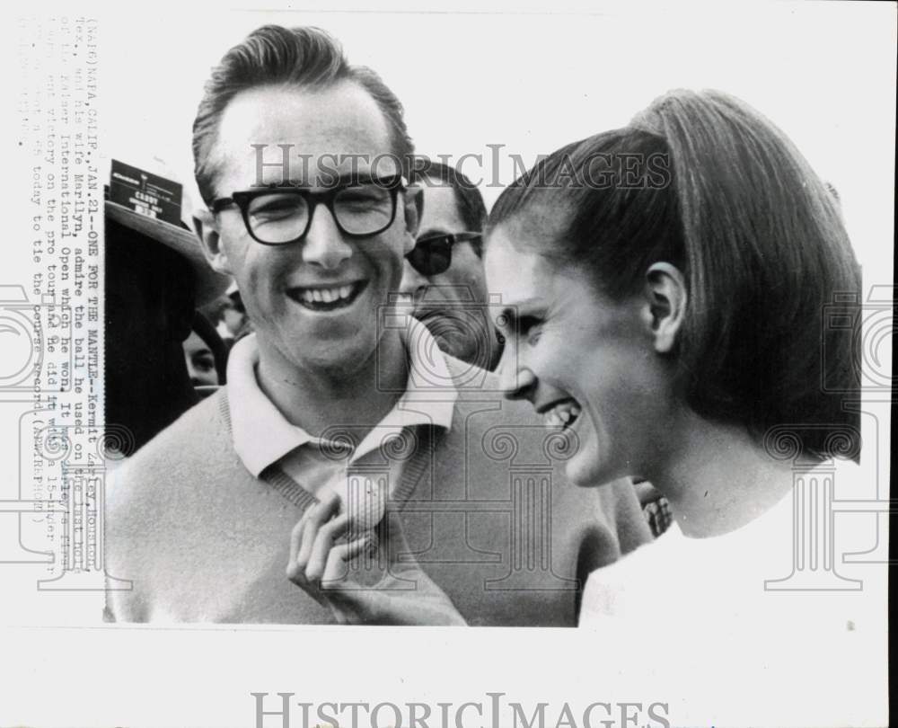 Press Photo Golfer Kermit Zarley and Wife at Tournament in Napa, California- Historic Images