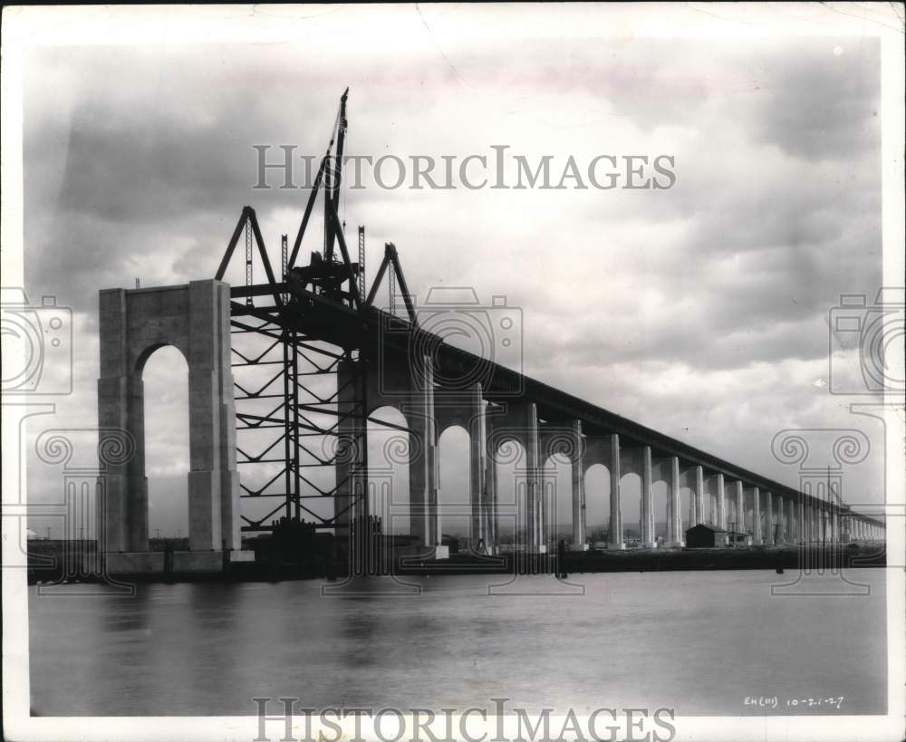 1927 Press Photo Construction of Goethals Bridge - six01554- Historic Images