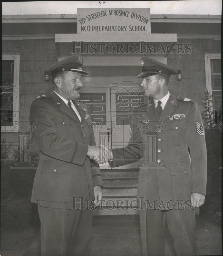 1963 Press Photo Officers at18th Strategic Aerospace Division, NCO School- Historic Images