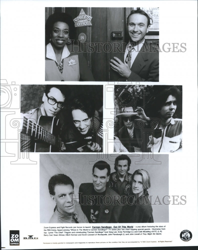 1994 Press Photo Lynn Thigpen &amp; cast of Where in the World is Carmen Sandiego?- Historic Images