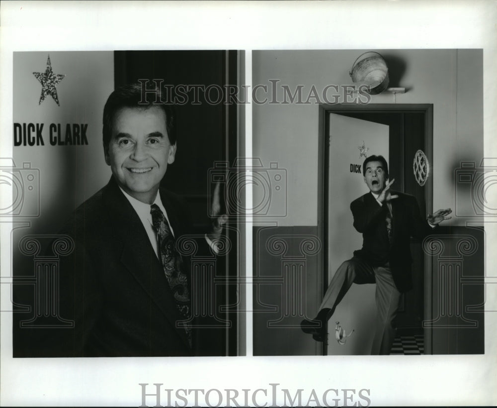 1993 Press Photo Dick Clark hosts The Return of Television&#39;s Bloopers, on NBC.- Historic Images