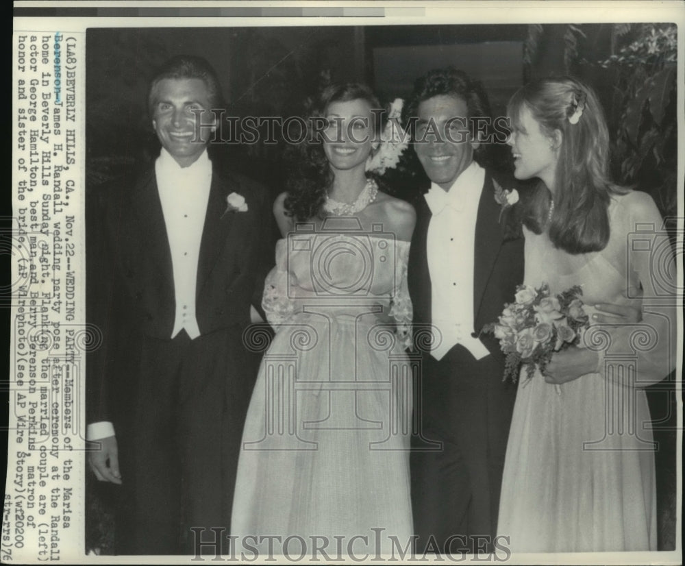 1976 Press Photo Members of the Marisa Berenson-James H. Randall Wedding Party- Historic Images