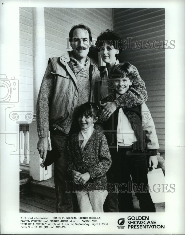 1986 Press Photo Four Actors from the Show Alex: The Life of a Child on ABC-TV- Historic Images