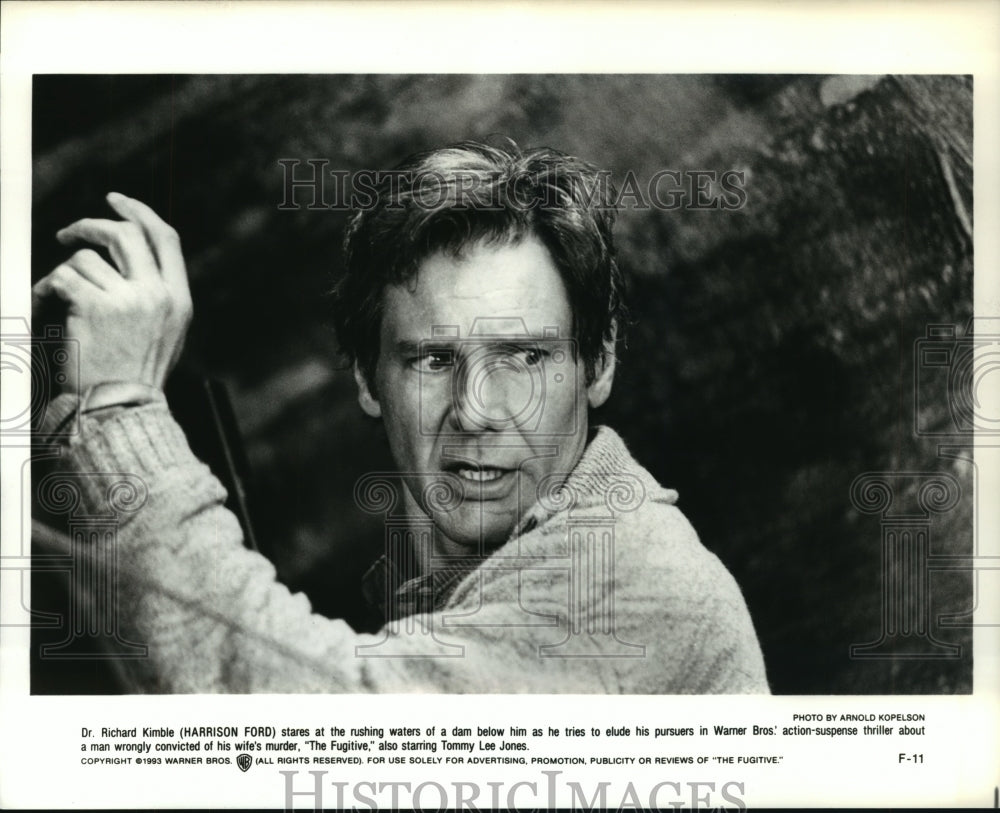1993 Press Photo Harrison Ford in &quot;The Fugitive&quot; - spp60250- Historic Images