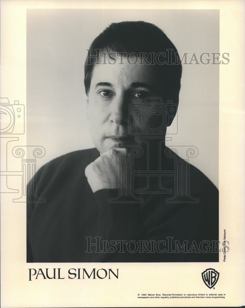 1990 Press Photo Paul Simon, folk rock singer, songwriter, musician and actor.- Historic Images