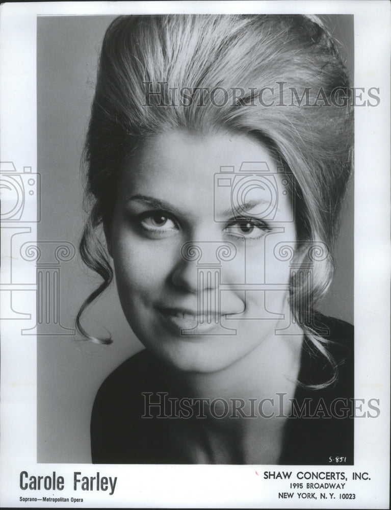 1979 Press Photo Carole Farley, Soprano Metropolitan Opera - spp67163- Historic Images