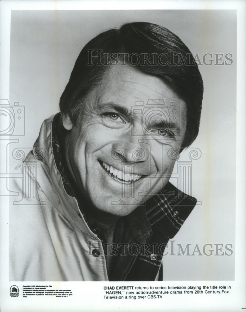 1979 Press Photo Chad Everett in the tile role of Hagen - spp67489- Historic Images