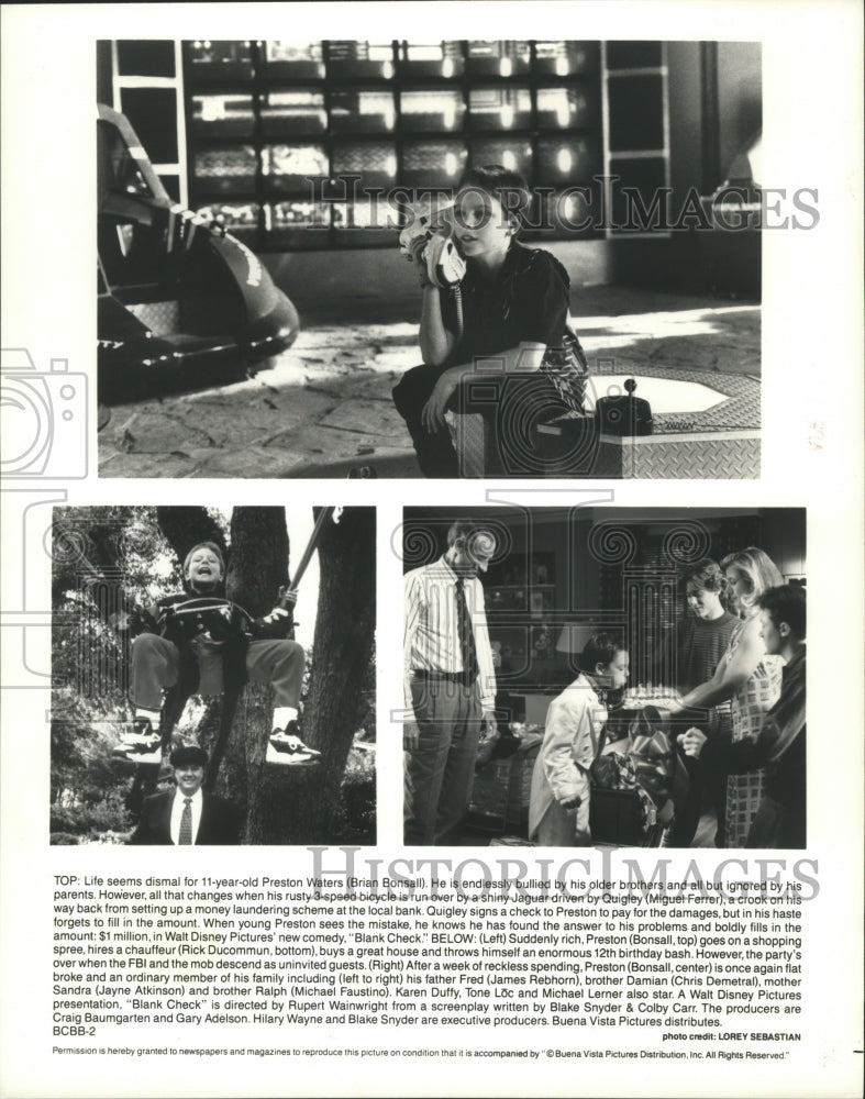1994 Press Photo Child actior, Brian Bonsall stars in Disney&#39;s &quot;Blank Check&quot;- Historic Images