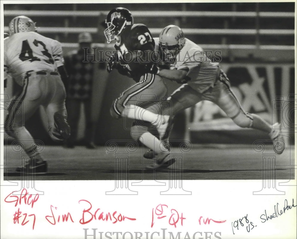 1988 Press Photo Gonzaga Prep Bullpup&#39;s #27 Jim Branson at game vs. Shadle Park- Historic Images