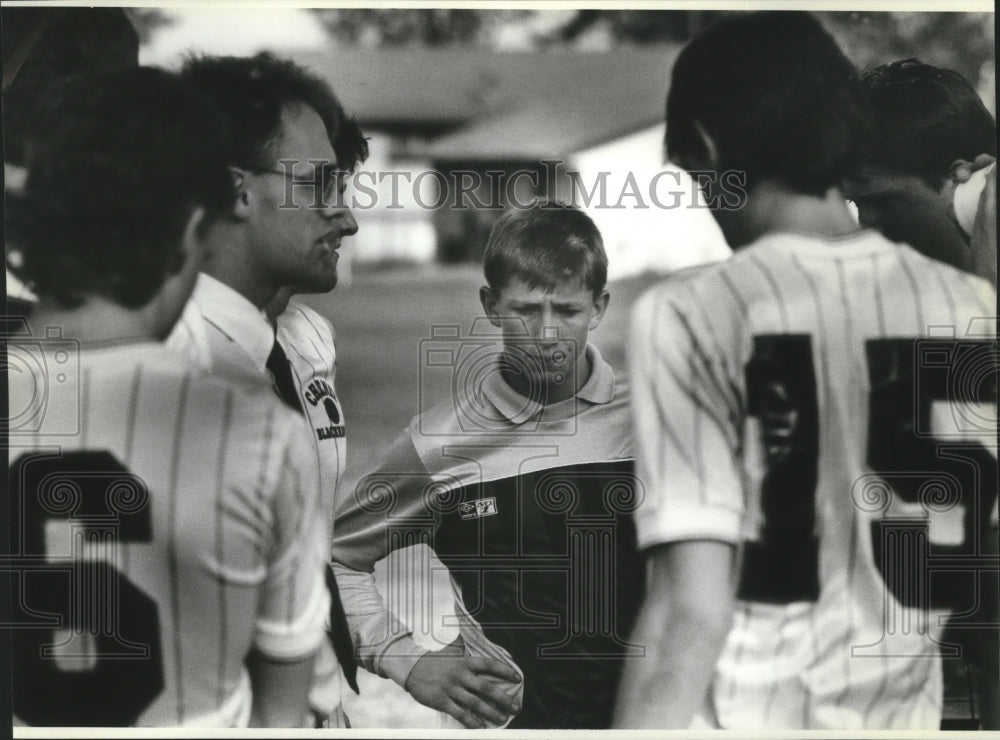 1989 Press Photo Cheney High School soccer team goalie, Colby Cornett- Historic Images