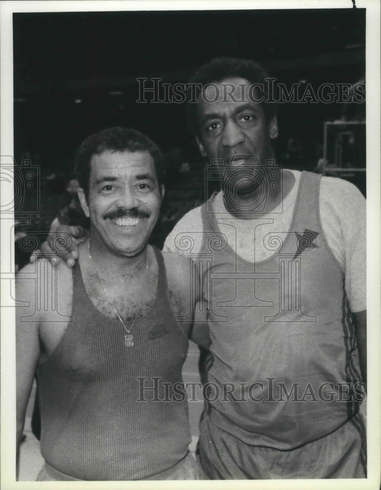 1985 Press Photo Bill Cosby pictured with his college track rival Josh Culbreath- Historic Images