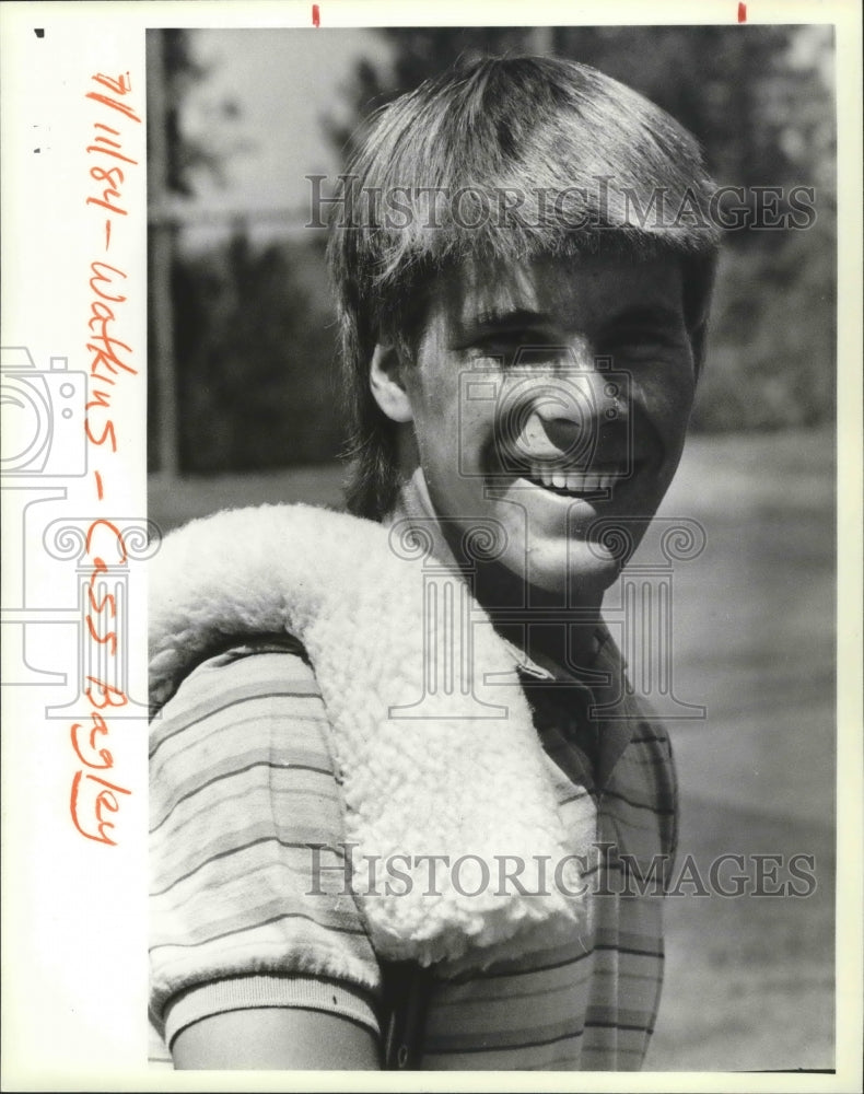 1984 Press Photo Golfer Cass Bagley is all smiles in the sun - sps01558- Historic Images