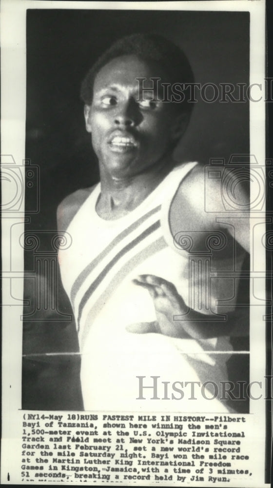 1975 Press Photo Track and field record holder, Filbert Bayi - sps01572- Historic Images