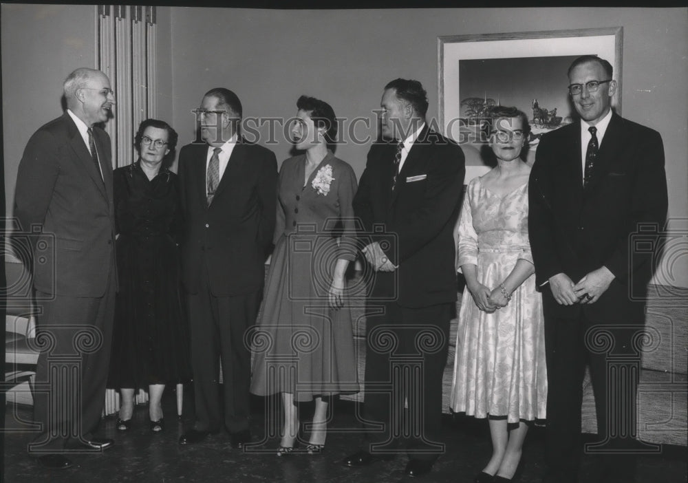 1956 Press Photo Stan Bates-Athletic Director of Washington State and Others- Historic Images