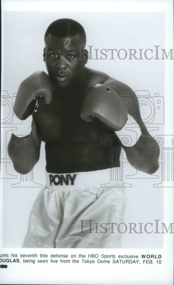 1990 Press Photo James Douglas-Boxer Readies for Seventh Title Defense- Historic Images