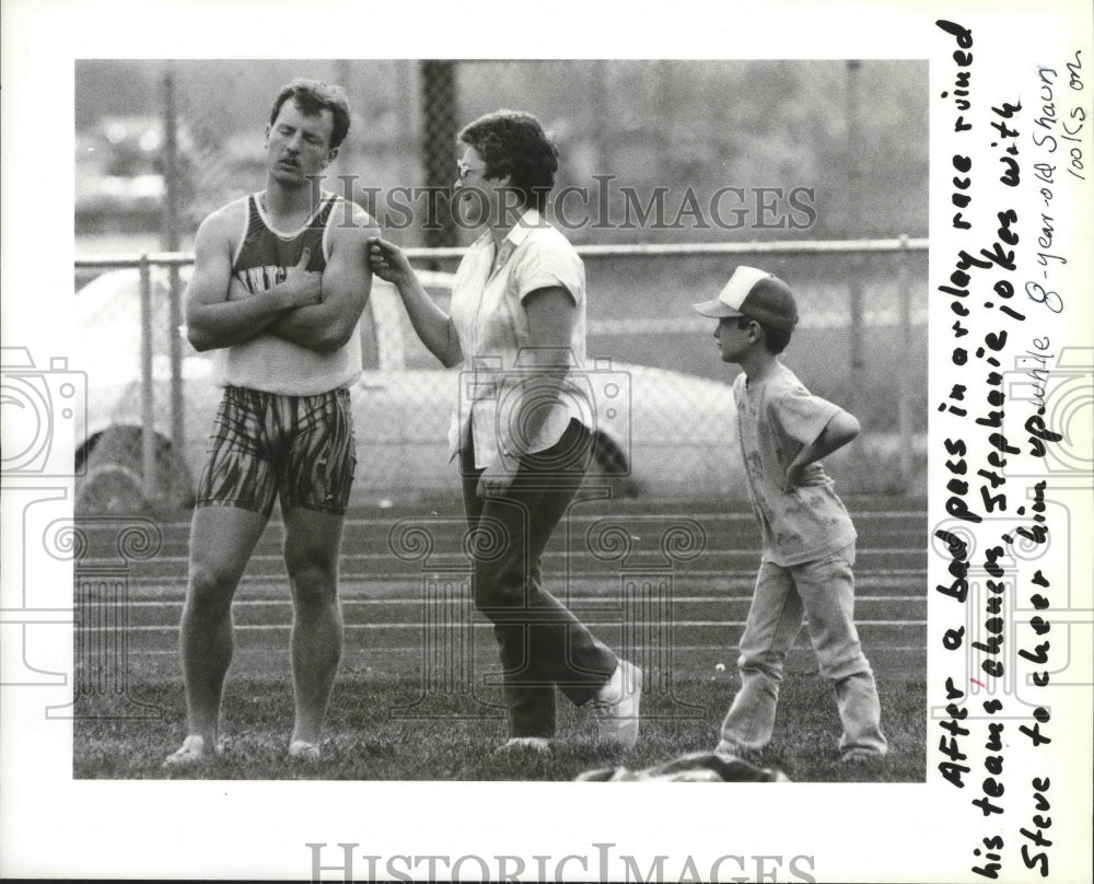 1988 Press Photo Track &amp; field athlete Steve Haines with Stephanie Skidmore- Historic Images