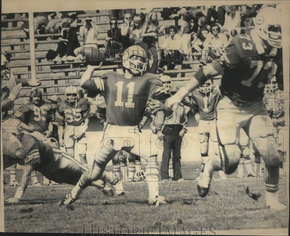 1977 Press Photo Football quarterback, Charlie Young, #11 - sps03023- Historic Images