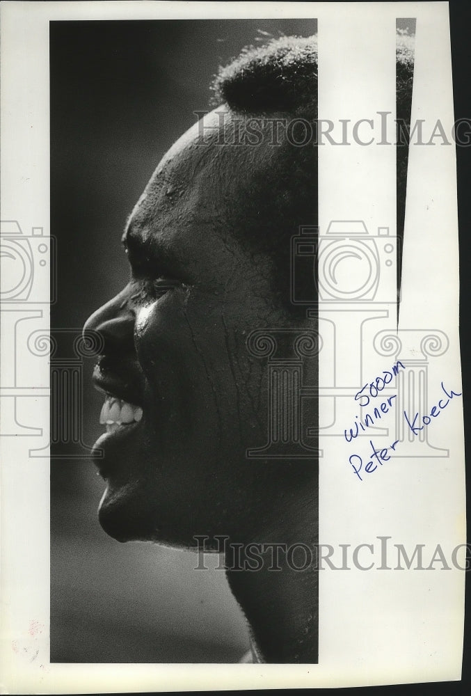 1983 Press Photo 5000 Meter Track Runner Peter Koech - sps03626- Historic Images