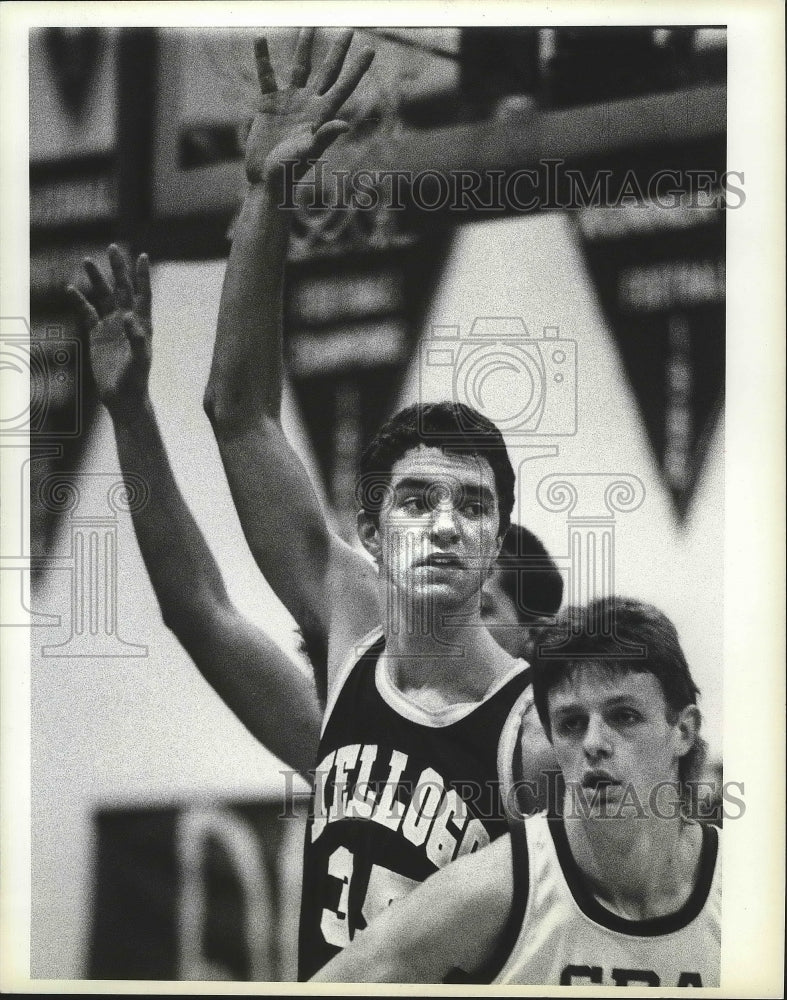 1989 Press Photo Kellogg Wildcats basketball player, Brad Cougher - sps03836- Historic Images