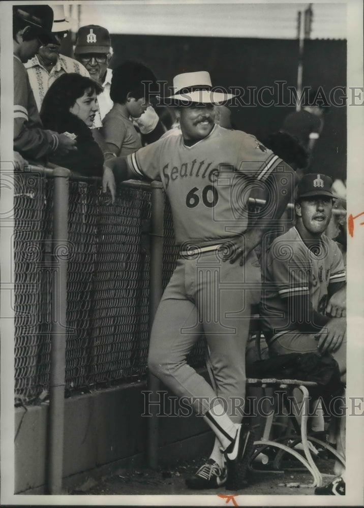 1980 Press Photo Seattle Mariners baseball relief pitcher, Dave Heavenlo- Historic Images