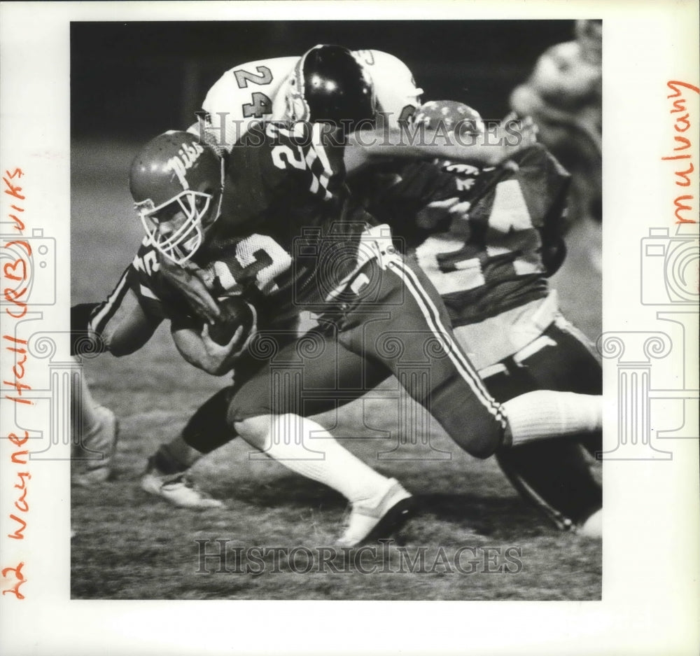 1986 Press Photo Coeur d&#39;Alene Vikings football player, Wayne Hall - sps04144- Historic Images