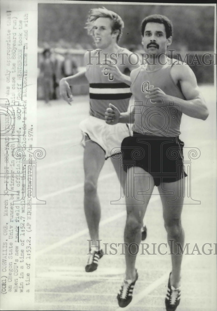 1974 Press Photo Oregon State University track and field runner, Geoff Henderson- Historic Images