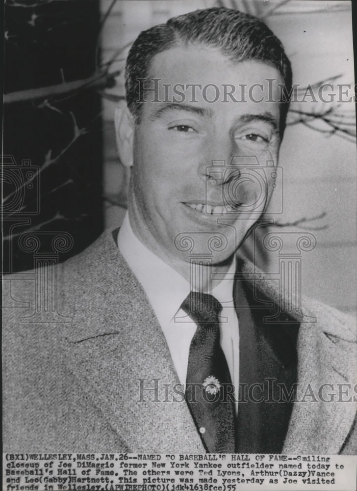 1955 Press Photo Ex-New York Yankees superstar, Joe DiMaggio - sps04265- Historic Images