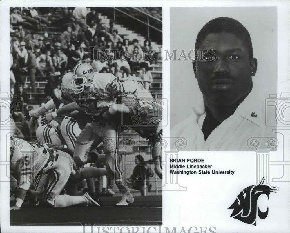 1986 Press Photo Washington State football Middle Linebacker, Brian Forde- Historic Images