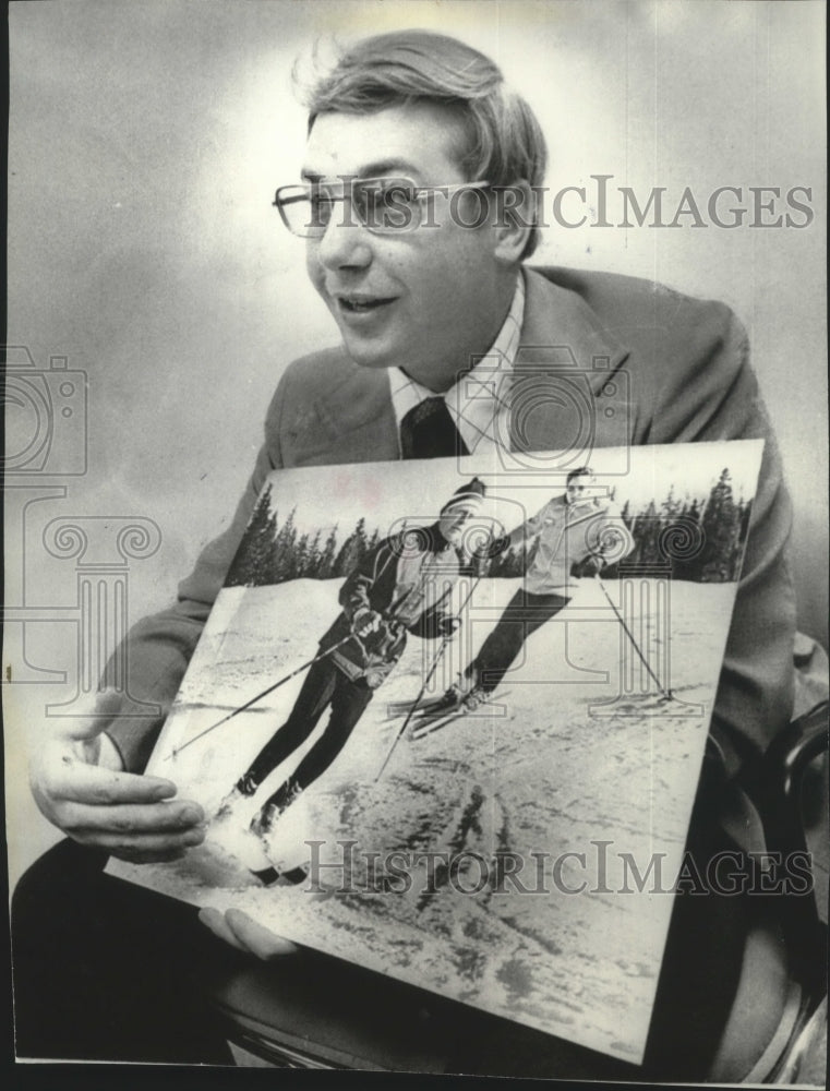 1975 Press Photo Skiing instructor, Dennis C. Hoeger - sps04985- Historic Images