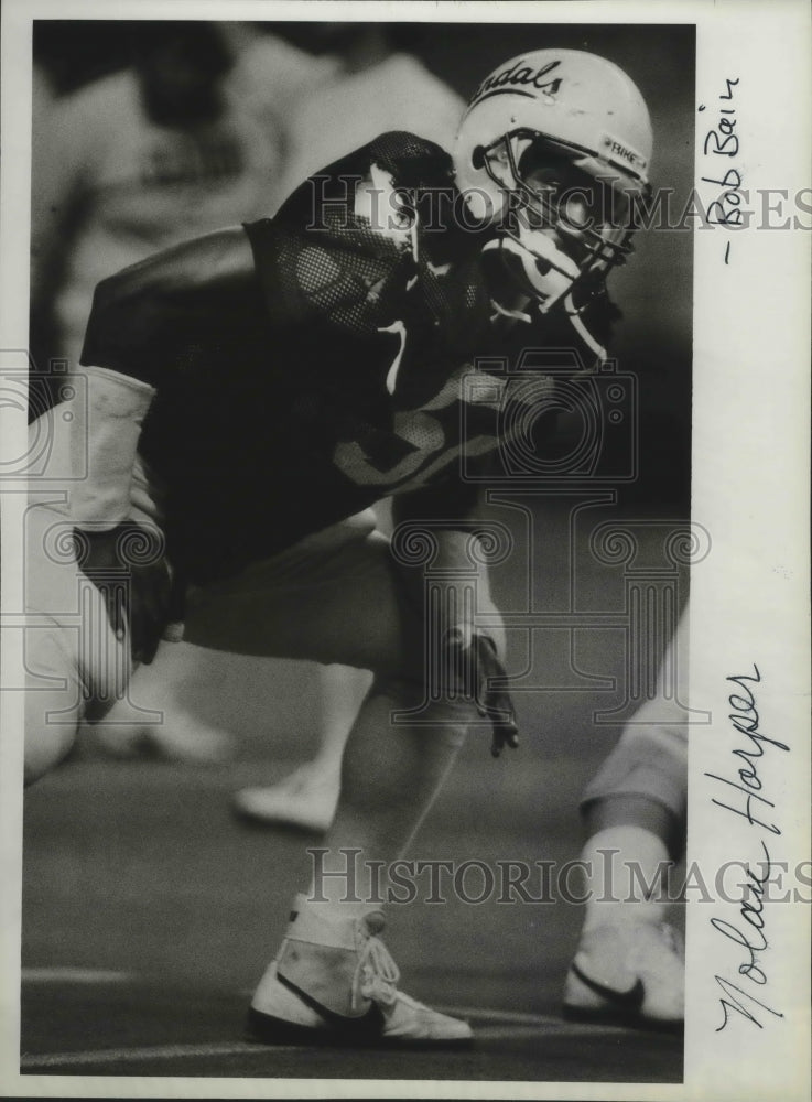 1986 Press Photo University of Idaho Vandals football player, Nolan Harper- Historic Images