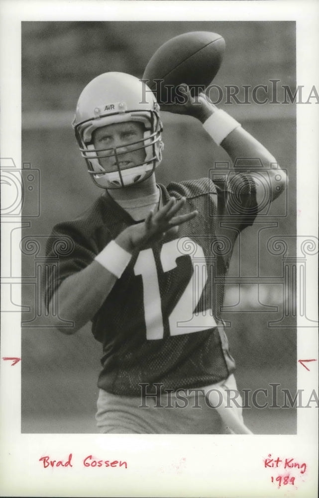 1989 Press Photo Football QB Brad Gossen - sps05450- Historic Images