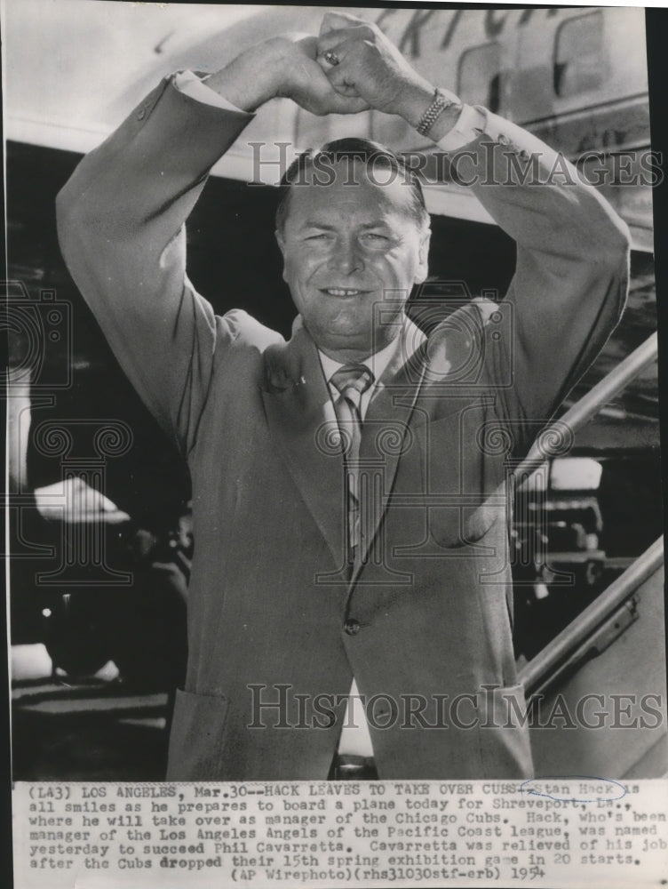 1954 Press Photo New Chicago Cubs baseball team manager, Stan Hack - sps05514- Historic Images