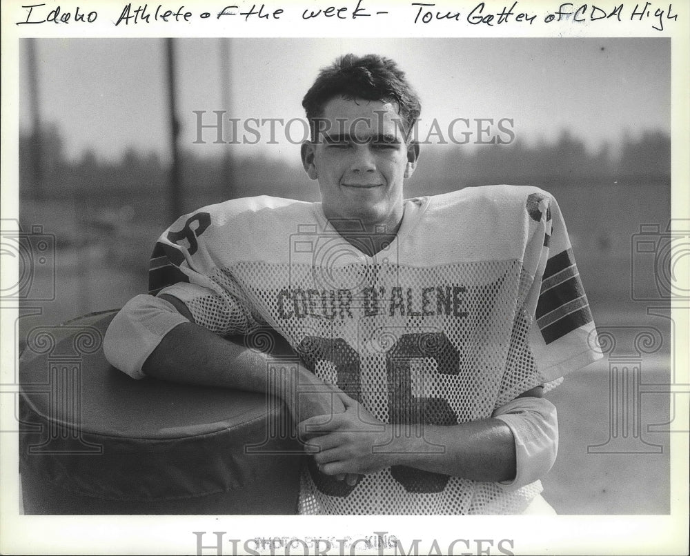 1989 Press Photo CDA football player, Tom Gatten, Idaho Athlete of the Week- Historic Images