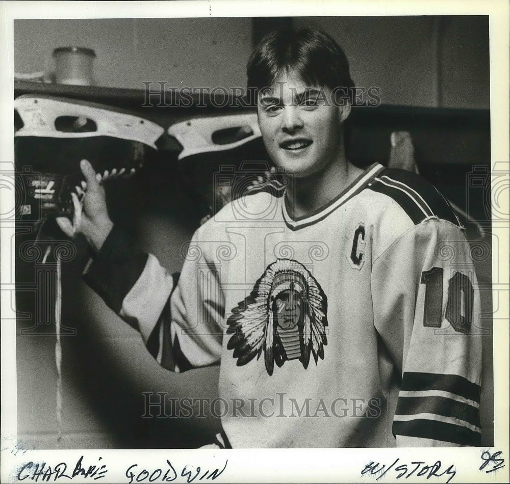 1986 Press Photo Charlie Goodwin, hockey player for the Spokane Braves- Historic Images