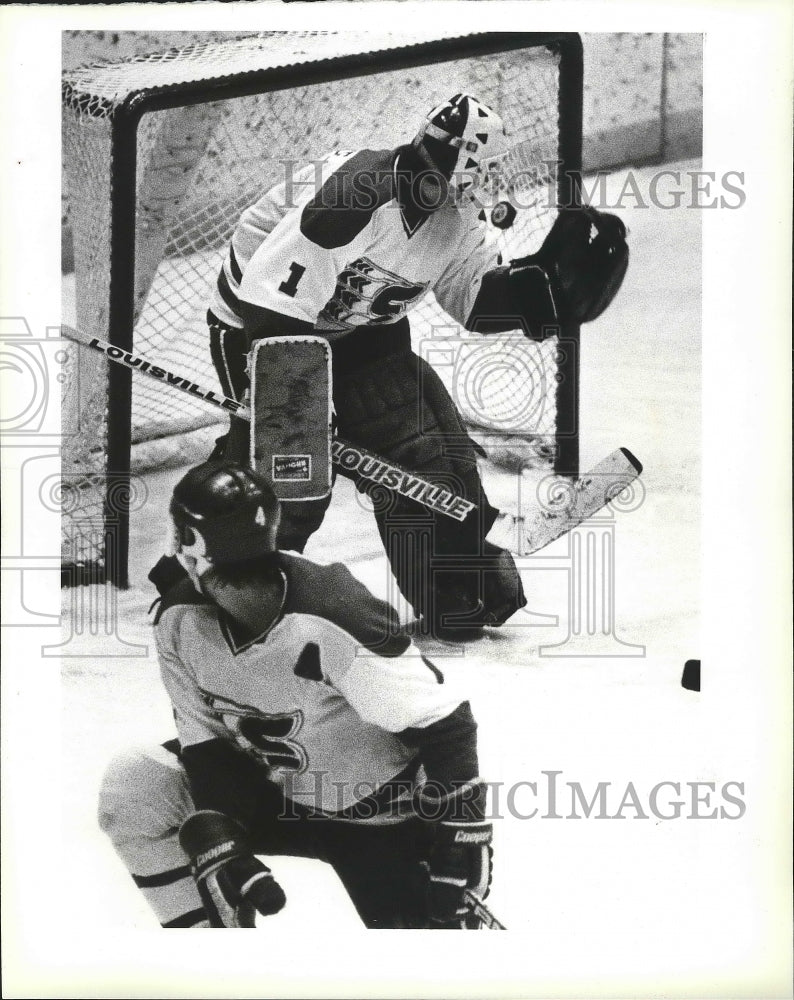 1988 Press Photo Spokane Chiefs player, Chris Gamble in hockey action - sps06292- Historic Images