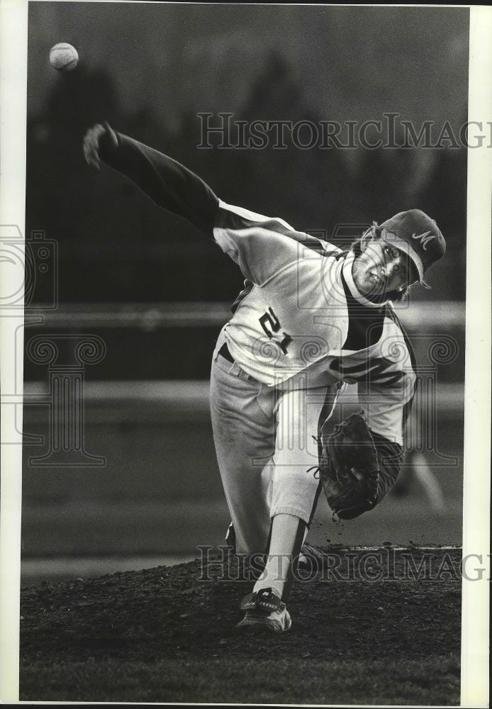 1988 Press Photo Mead baseball players, Geoff Kellog, in GSL action - sps06483- Historic Images