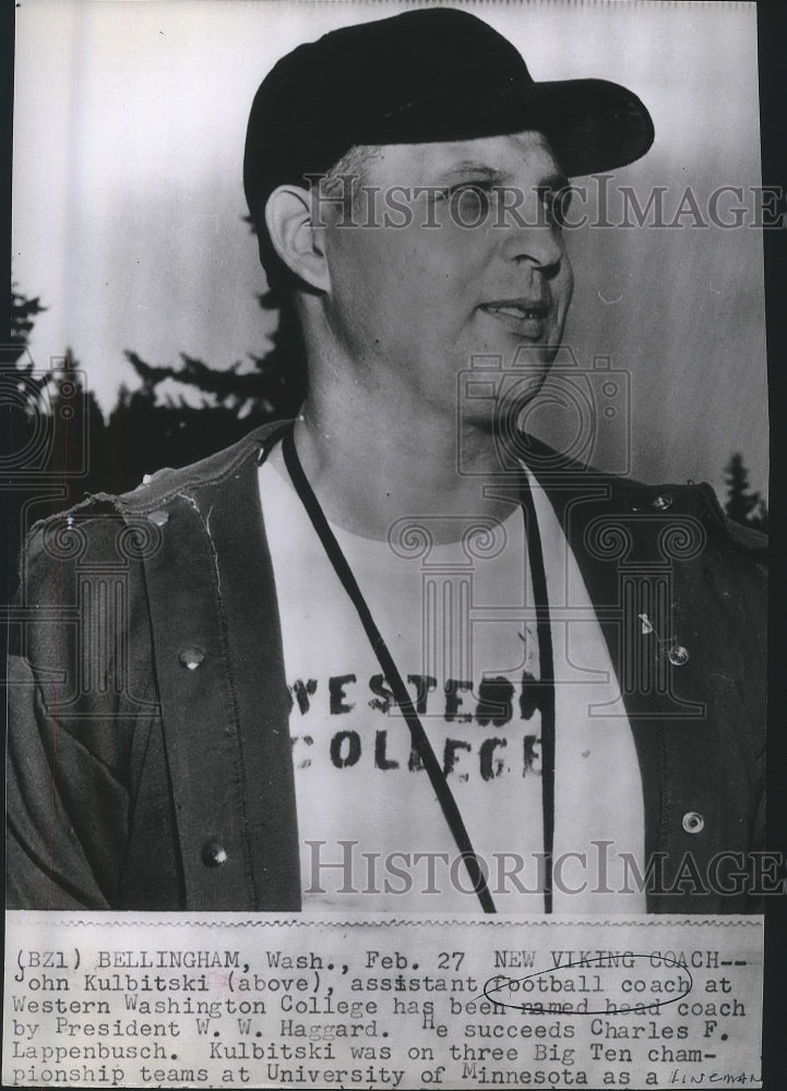 1956 Press Photo John Kulbitski, named new Vikings football head coach- Historic Images