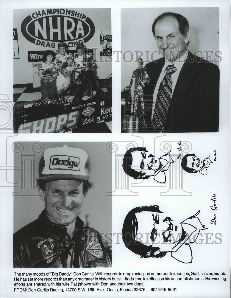 1987 Press Photo Auto racing champ Don Garlits&#39; many moods - sps06983- Historic Images